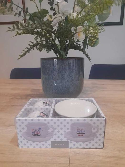 Conjunto 2 Chávenas de Café KASA Dia do Pai "Dad Hero" (Novas em Caixa)