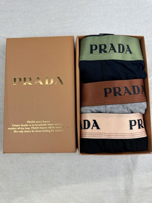 Bokserki męskie 3pak Prada bielizna kolory M-XXL premium