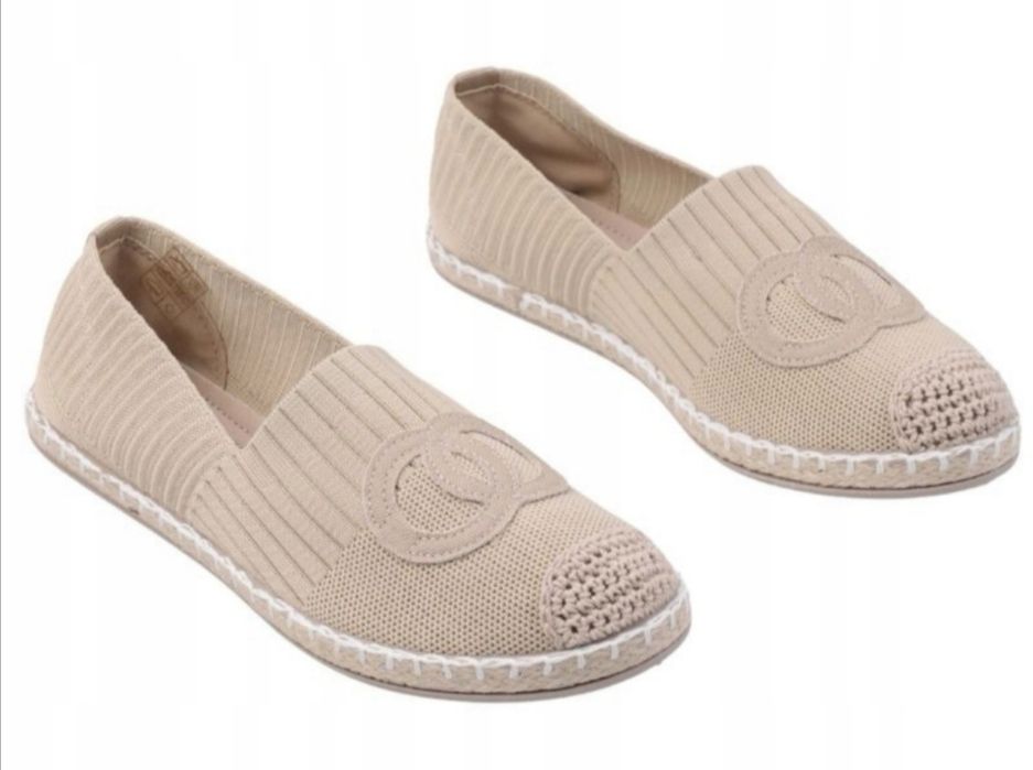 Espadryle beżowe 38