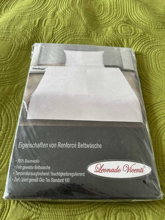 Bedding Linen Set, Duvet Cover + Pillowcase, New, 100% Cotton