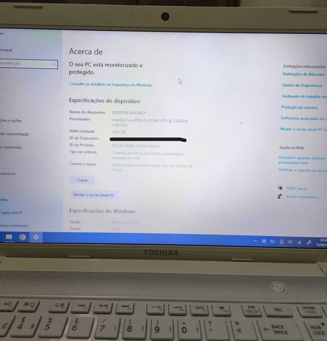 Portátil Toshiba i5-3230M 4Gb