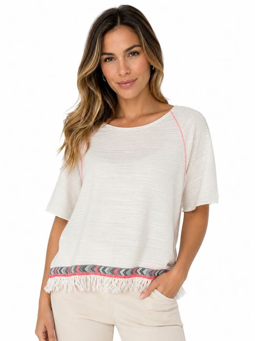 Bluzka boho chevron ecru M