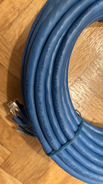 Nowy kabel sieciowy Cat6 ekranowany 15 m (50 ft), niebieski