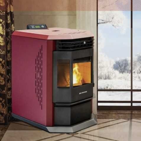 Piec na pellet SCHENGER HLP3602 9,3kW A++ W pełni automatyczny ECO+TIMER Czerwony