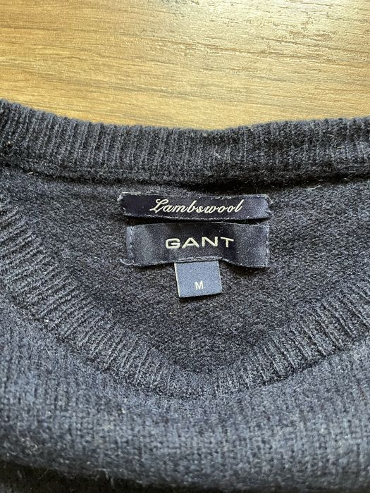 Grubszy sweter granatowy 100% wełniany GANT M