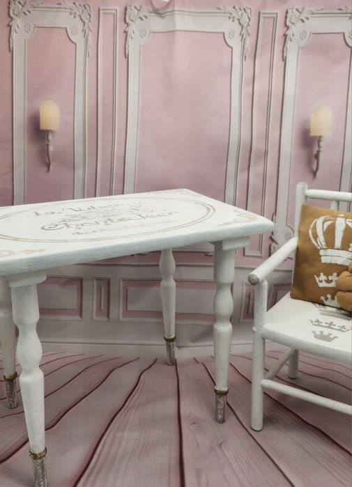 Biurko ( stół i krzesło) dla lalki BJD i dużych Bunny Maileg 40-60 c