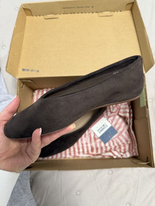 Мюли від hm замшеві, в шоколадному кольрі