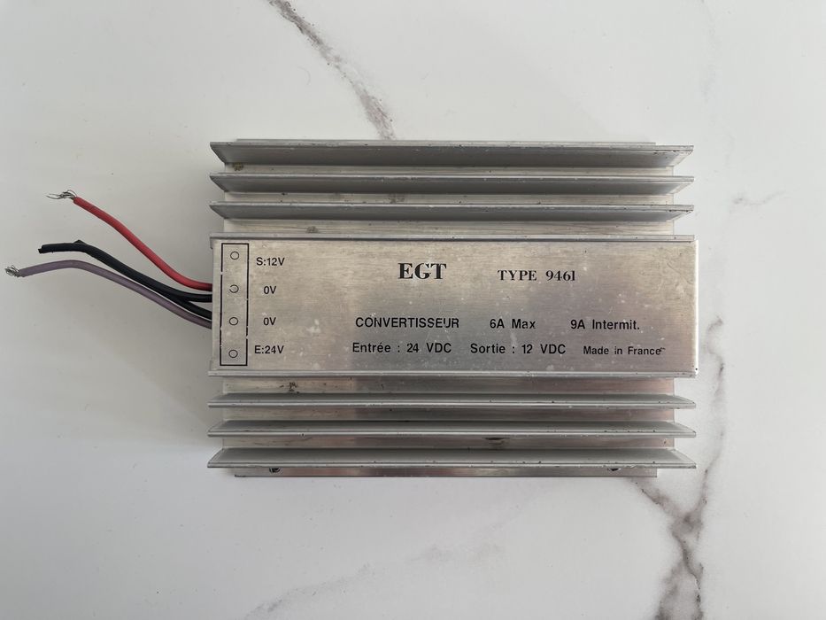 Перетворювач напруги (конвертор) EGT 24V в 12V (6A/9A) Made in France