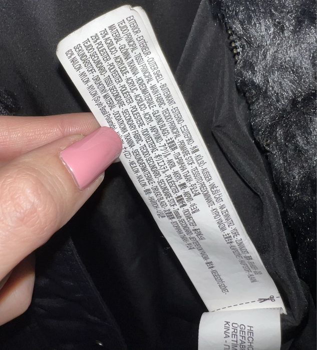Zara czarna kurtka futerko z kapturem r. L /XL