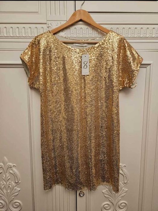 Złota sukienka cekinowa tunika