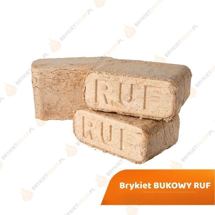 Brykiety drzewne - dębowy DREWNOLAND PREMIUM RUF - Brykiet Bukowy RUF - Brykiety liściaste -  DOSTAWA GRATIS