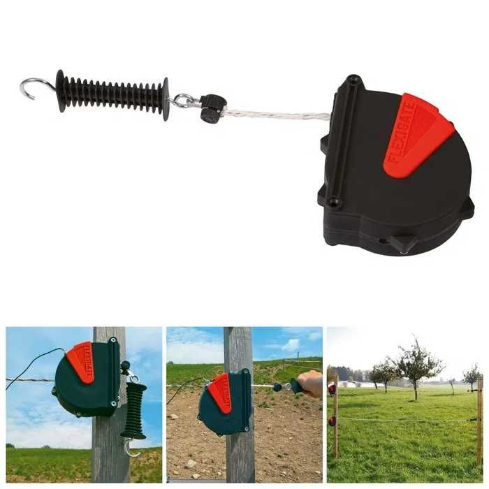 Zestaw bramowy do ogrodzeń elektrycznych Flexigate z linką, 7,5m x 6mm