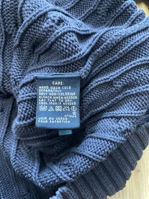 Damski sweter warkocz Ralph Lauren Sport granatowy navy