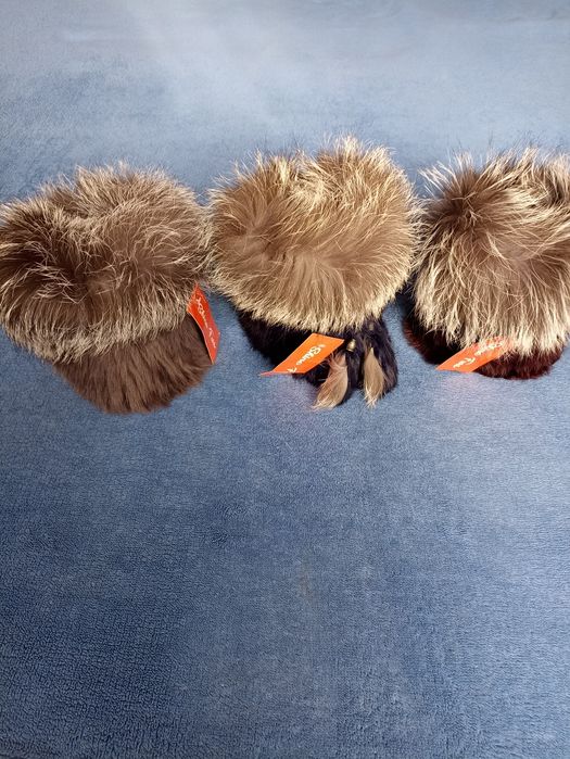 Шапка хутряна кролик з чорнобуркою на трикотажній основі