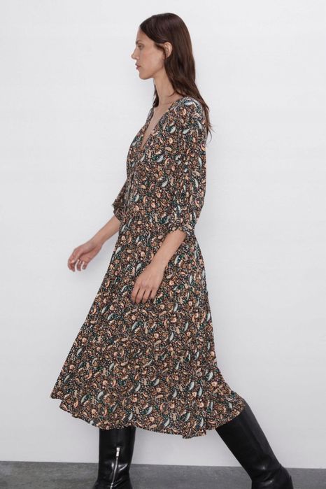 Jesienna sukienka Zara • paisley
