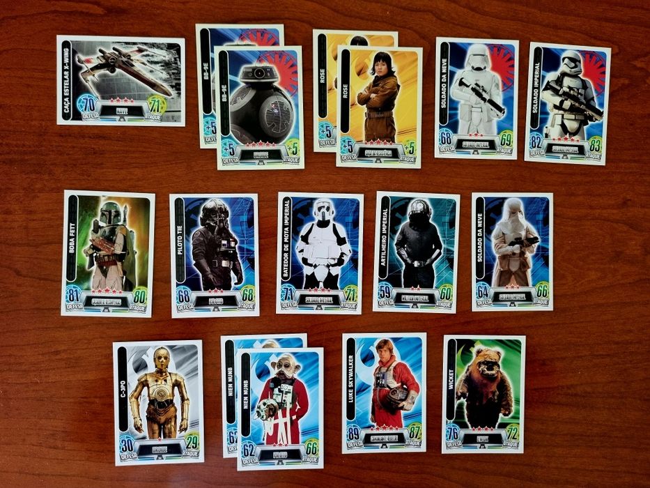 Animais Familiares Roque Santeiro Star Wars cromos Panini cartas