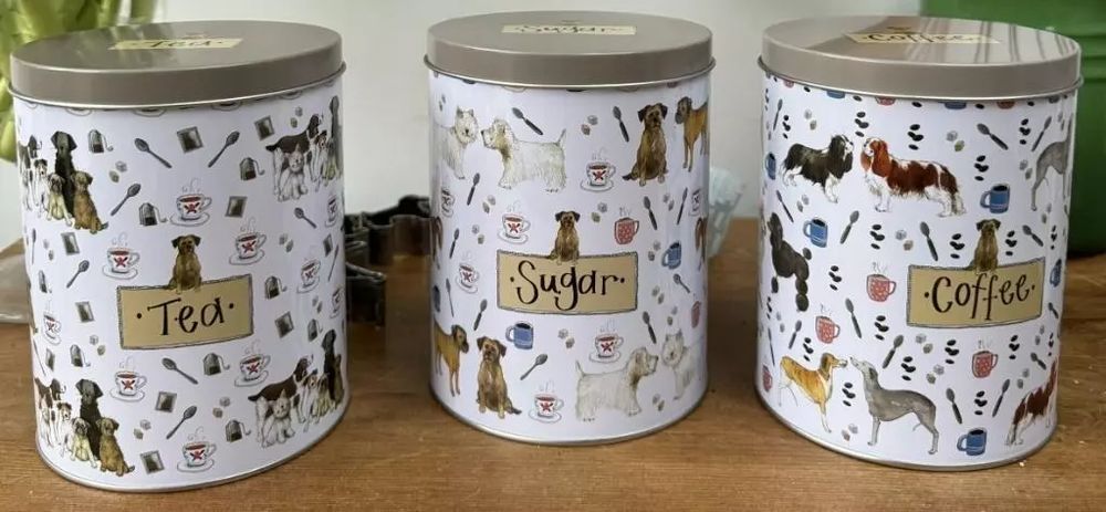 Zestaw puszek herbata kawa cukier 6 psów. Nowy Produkt
