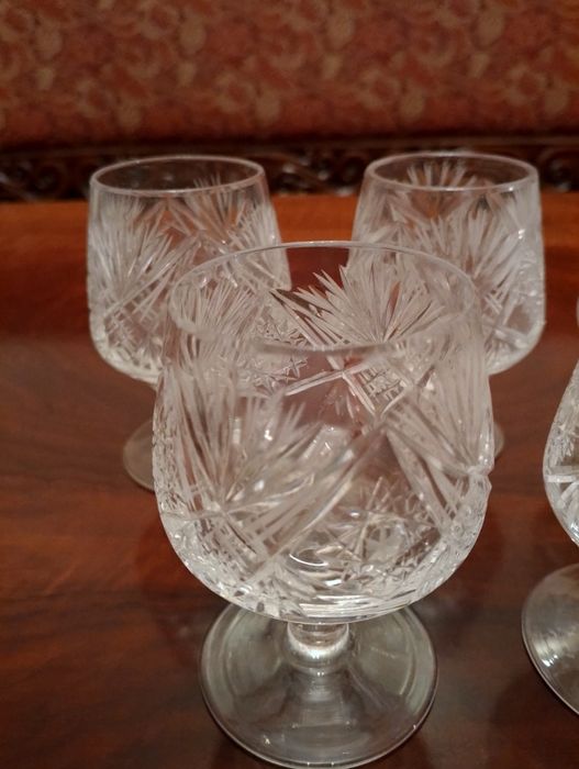 Kieliszki kryształowe koniakówki  Prl