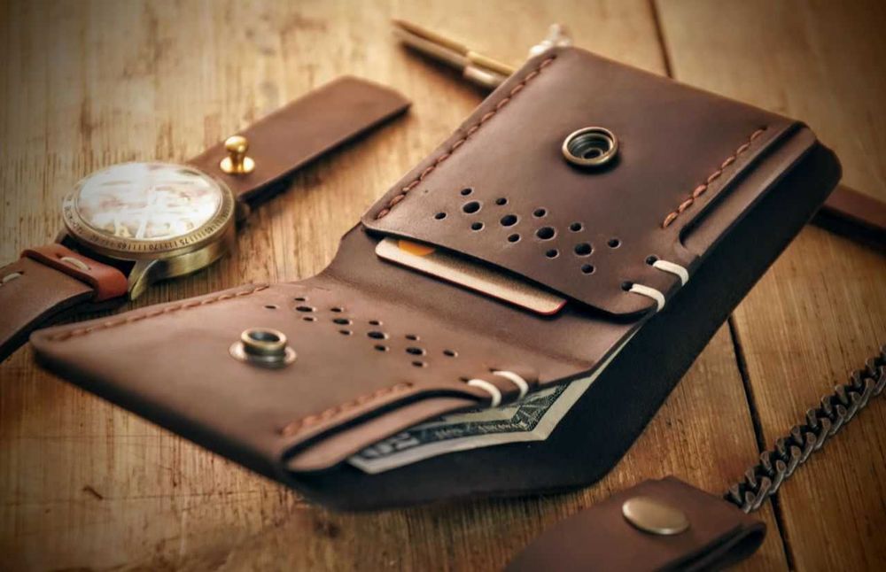 Брутальний чоловічий шкіряний гаманець HARDY з натуральної шкіри