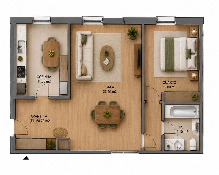 Apartamento T1 no coração do Chiado, com garagem e arrecadação