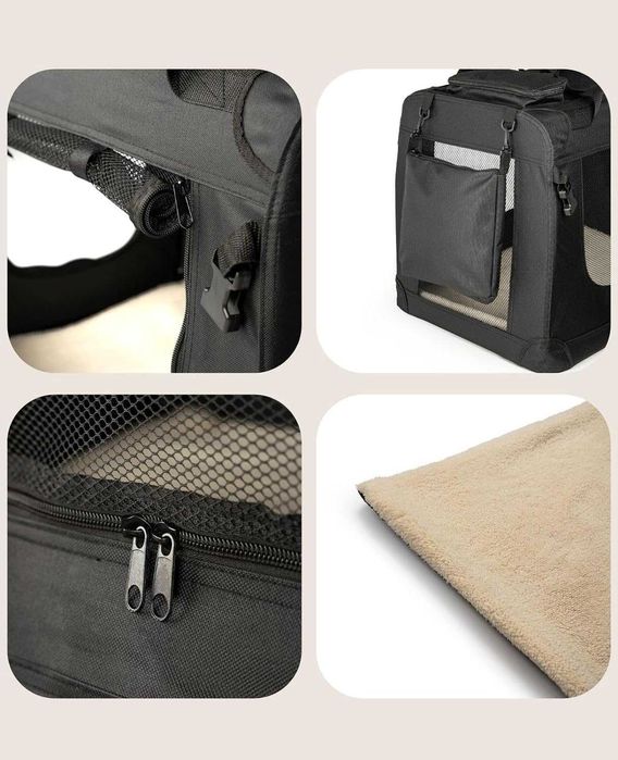 Dibea  Torba do Transportu Psów Xl  Czarna  82X58X58 cm, Czarny