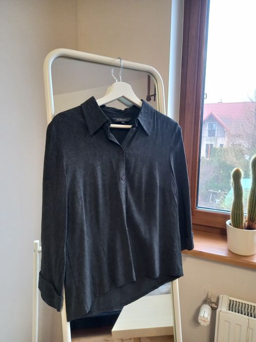 Szara koszula rękaw 3/4