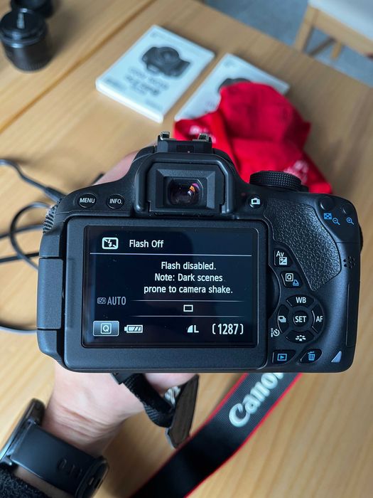 Canon EOS 700D / Rebel T5i + 18–55 IS + 50mm f/1.8 II + extras