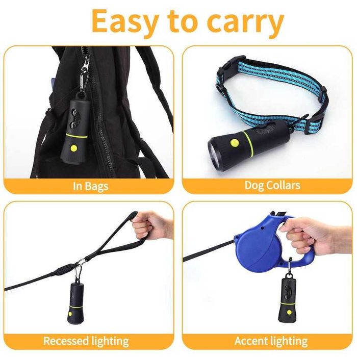 NOVO - Dispensador para sacos de dejectos com lanterna