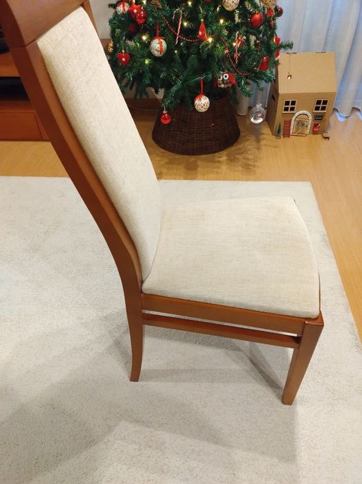 Mesa jantar extensível madeira maciça e cadeiras