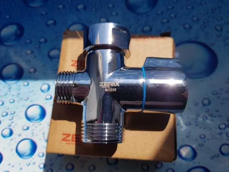 Девиатор,луна,переключатель для душа Zerix WKS-DV-02 на буксе хром.