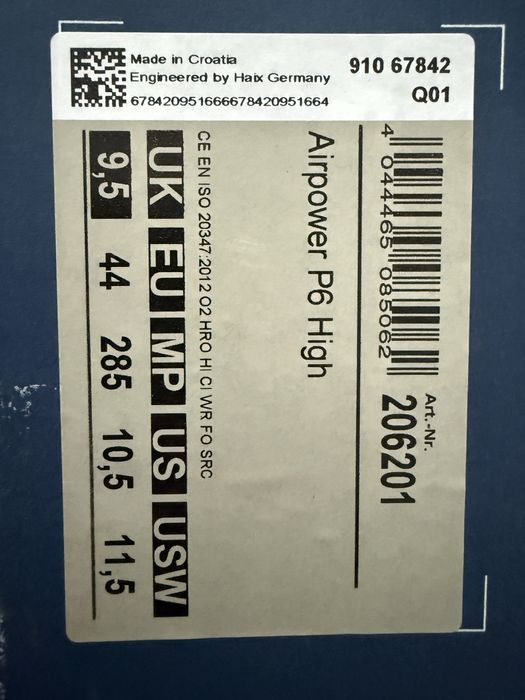 Haix 44 gore-tex airpower p6 skóra