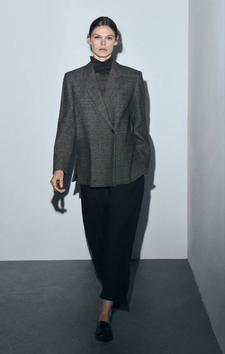 Пиджак жакет Zara шерсть оверсайз