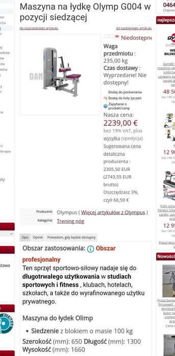 Łydkownica OLYMP stos 200kg na pasie łydka siłownia hes hbp sewim