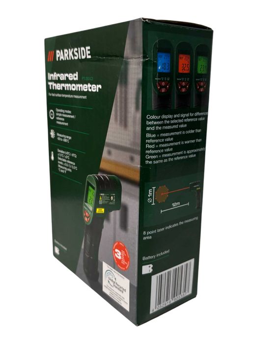 Termometr Pirometr Bezdotykowy PARKSIDE PTI380 C3 - Jak nowy