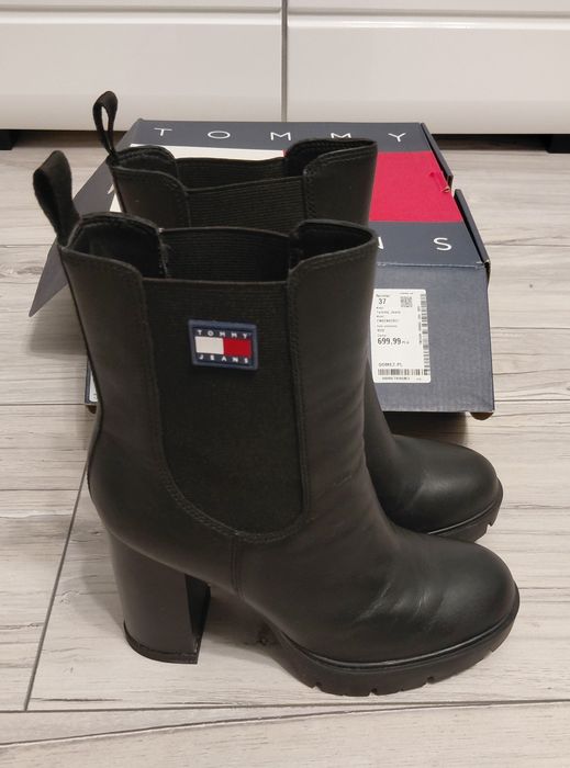 Buty damakie botki  skórzane Tommy Jeans ( Hilfiger)okazyjna cena