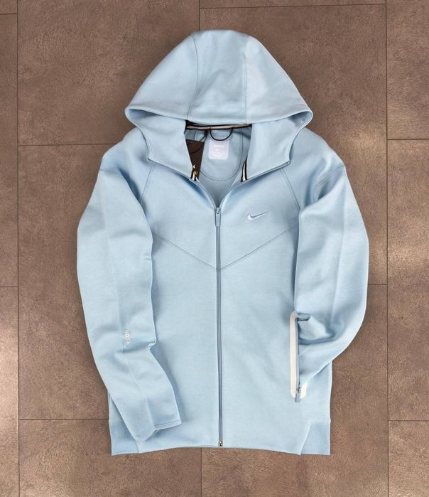 Голуба кофта Nike на замку з капюшоном Найк чоловіча