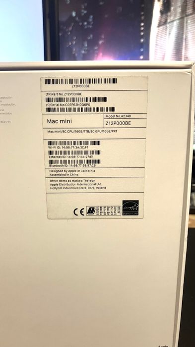 Mac mini 16Gb 1TB SSD + Thunderbolt ETHERNET 10g