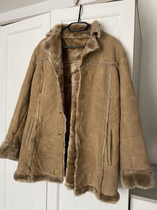 Kurtka Kożuszek Vintage | Styl Boho / Penny Lane | Beżowa