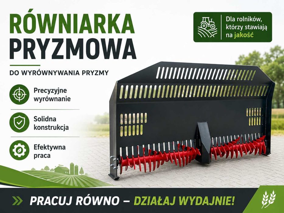 Równiarka Pryzmowa Metal-Technik 2,6m lub 3m Spych Do Kukurydzy Pług Do Równania Pryzmy