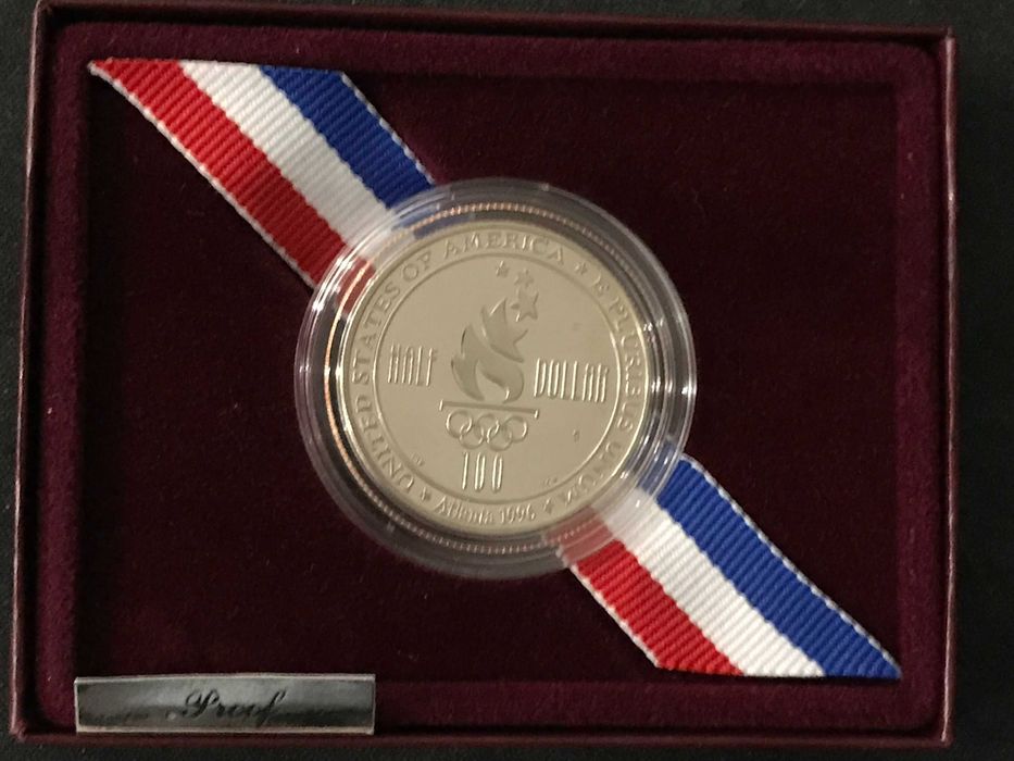 USA - 0,5 Dolar Cobre - XXVI JO, Atlanta 1996 -Futebol- Proof c/Estojo