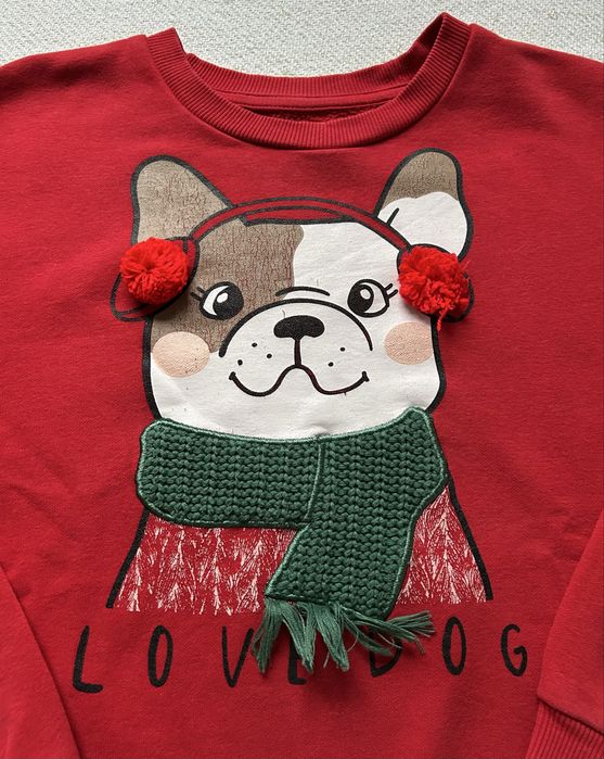 Reserved Bluza bawełniana 152 cm z psem