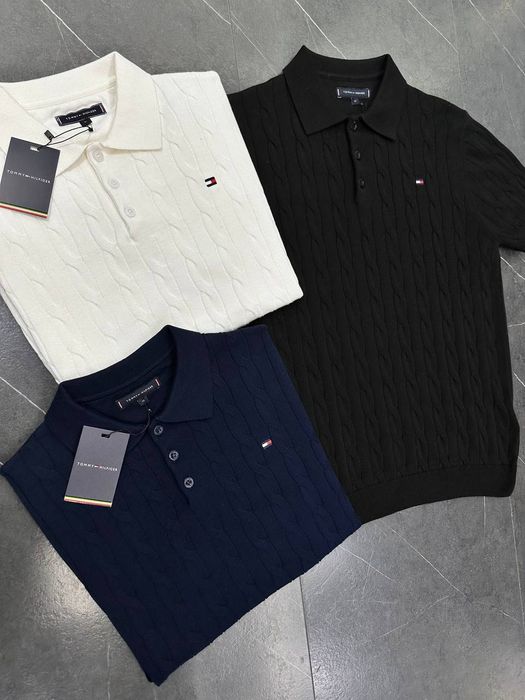 Чоловіча мужская Футболка  поло Вʼязана Tommy Hilfiger Polo розмір  S-XXL