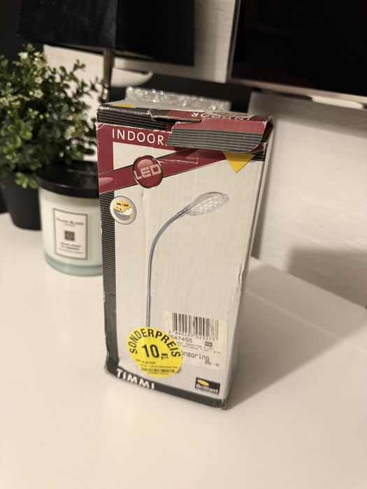 Srebrna lampa led na biurko Lampa stojąca Timmi