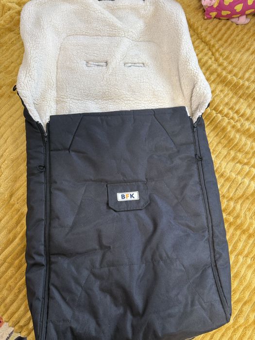 Конверт зимовий з овчинки та рукавички на коляску