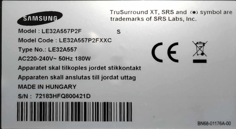 TV+SAMSUNG+LE32A557P2F+-+80+cm+-+32+Polegadas+-+Valor+negoci%C3%A1vel64284326489602122