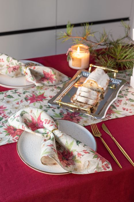 Різдвяна доріжка ( ранер ) на  стіл з натурального льону