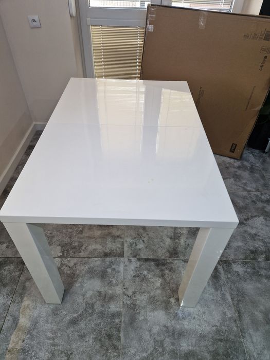 Stół kuchenny biały połysk rozkładany