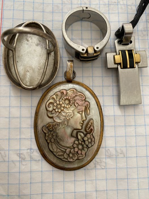 Серьги из серебра и мельхиора