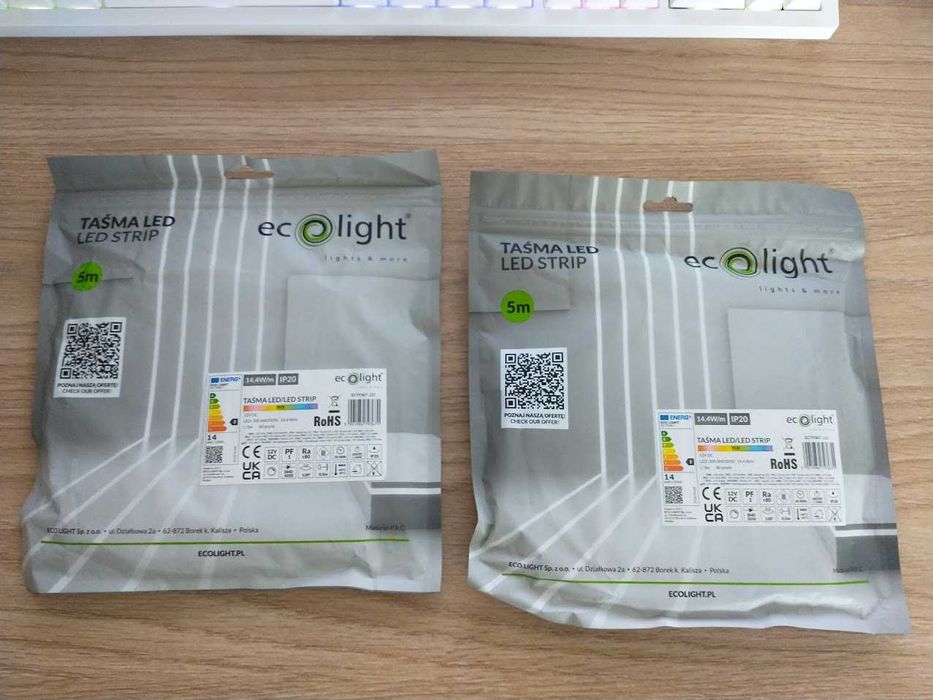 2x Taśma LED RGB 5m,  60 led/m, 14.4W/m, IP20