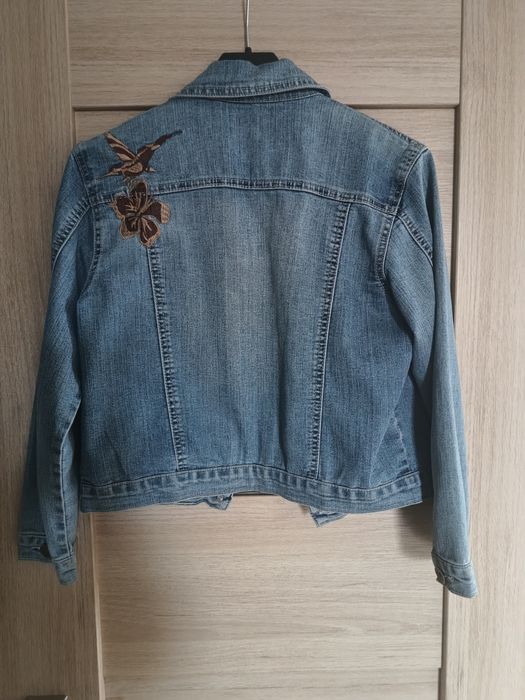 Krótka katana jeansowa bolerko rękaw 3/4 rozmiar L